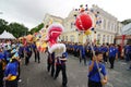 Performace dragon dance at Esplanade, Penang. Royalty Free Stock Photo